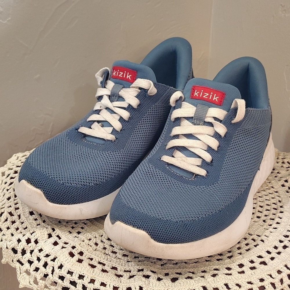 Kizik Athens Running Shoes Size 8 Women's 6.5 Mens Deep Sea Blue Slip On Tie